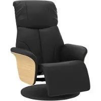vidaXL Fauteuil relax avec repose-pieds Noir Similicuir