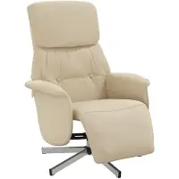 vidaXL Fauteuil relax avec repose-pieds Crème Tissu