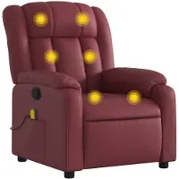 vidaXL Fauteuil de massage vin rouge similicuir