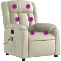 vidaXL Fauteuil de massage Crème Similicuir
