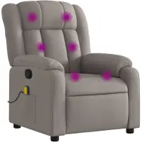 vidaXL Fauteuil de massage Taupe Tissu
