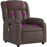 vidaXL Fauteuil de massage brun similicuir