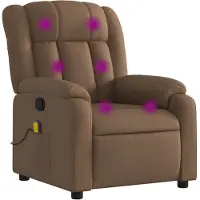 vidaXL Fauteuil de massage Marron Tissu