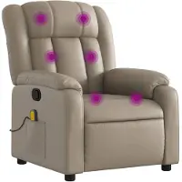 vidaXL Fauteuil de massage Cappuccino-Brun Similicuir