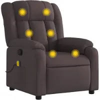 vidaXL Fauteuil de massage brun foncé Tissu