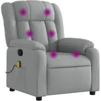 vidaXL Fauteuil de massage gris clair Tissu