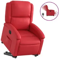vidaXL Fauteuil relax releveur électrique rouge similicuir