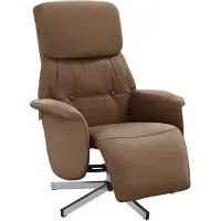 vidaXL Fauteuil relax avec repose-pieds Marron Tissu