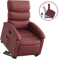 vidaXL Fauteuil inclinable Rouge bordeaux Similicuir