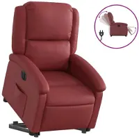 vidaXL Fauteuil relax releveur électrique vin rouge similicuir