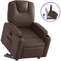 vidaXL Fauteuil relax avec releveur Marron Similicuir