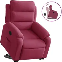 vidaXL Fauteuil relax releveur bordeaux velours