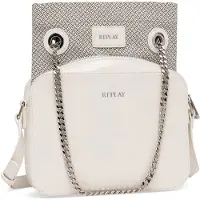 Replay Sac bandoulière pour femmes, avec détails en chaîne, couleur blanc cassé (002), taille unique