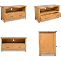 vidaXL Armoire TV 90x35x48 cm Chêne massif - Armoire TV - Armoires TV - Buffet bas - Lowboards