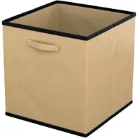 Intirilife 6x Boîte de rangement en tissu pliable en Beige - 26.7 x 26.7 x 28 cm - Boîte de collecte multifonctionnelle à combiner avec des armoires ou des étagères