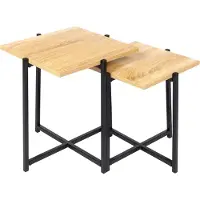 Home Deco Factory Lot de 2 Tables Gigognes - - LOKA - Marron et Noir