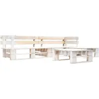 vidaXL Salon de jardin palette 4 pcs Bois Blanc