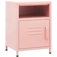 vidaXL Table de chevet Rose 35x35x51 cm Acier