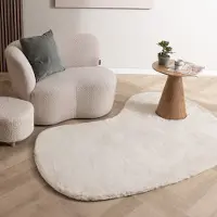 NATURL. Tapis doux à poils longs - Comfy Supreme Ripple Crème | 60x80 cm | Irréguliers | Pile haute