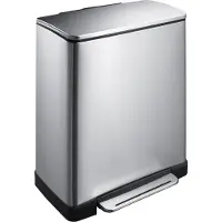 EKO Poubelle à pédale E-Cube 50 L Argenté mat