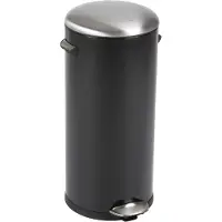 EKO - Belle Deluxe Poubelle à pédale 30 litres - Steel Plastic - noir brillant,mat s/s