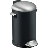 EKO - Belle Deluxe Poubelle à pédale 20 litres - Steel Plastic - Noir, inox mat