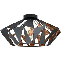 Eglo Plafonnier Carlton 6 noir/cuivre Ø 47cm