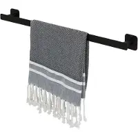 Tiger Colar - Porte-serviettes 60 cm - Sans perçage - Bande autocollante 3M - Noir