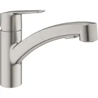 GROHE Robinet de cuisine avec douchette Start 2021 supersteel mat 30307