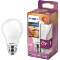 Philips Phillips LED classic WarmGlow lampe 100W E27 blanc mat dimmable