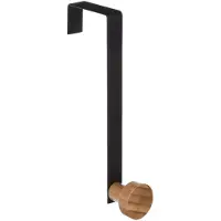 Merkloos Patère De Porte En Métal Noir 1 Tête En Bambou