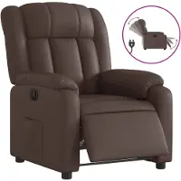 vidaXL Fauteuil relax électrique marron similicuir
