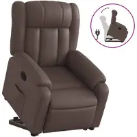 vidaXL Fauteuil relax avec releveur Marron Similicuir