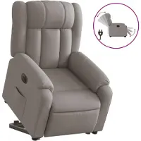 vidaXL Fauteuil relax avec releveur électrique Taupe Tissu