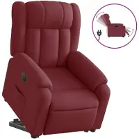 vidaXL Fauteuil relax avec releveur électrique Tissu rouge vin