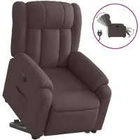 vidaXL Fauteuil relax avec releveur électrique Tissu marron foncé