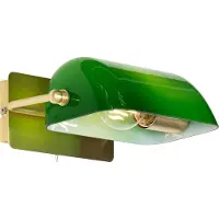 QAZQA Applique murale classique en laiton avec verre vert - Banker