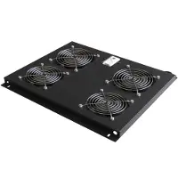 WP Rack Unité de ventilation de toit avec quatre ventilateurs, 120 cm de profondeur., Armoire serveur : accessoires, Noir