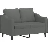 vidaXL Canapé à 2 places Gris foncé 120 cm Tissu