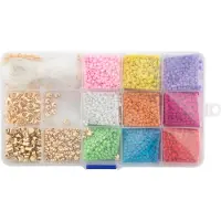 Craft Creative Perles dans une boîte de rangement - 9 couleurs + fil