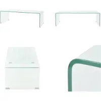vidaXL Table basse en verre trempé 98x45x30 cm Transparent - Table basse - Tables basses - Tables d'appoint