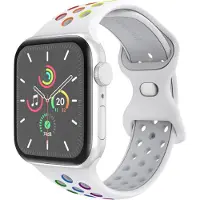 IMoshion Bracelet Sport⁺ en silicone pour Apple Watch | 44/45/46/49 mm - Taille M/L - White Rainbow