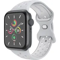 IMoshion Bracelet Sport⁺ en silicone pour Apple Watch | 38/40/41/42 mm - Taille M/L - Grey & White