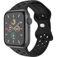 IMoshion Bracelet Sport⁺ en silicone pour Apple Watch | 44/45/46/49 mm - Taille S/M - Noir