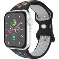 IMoshion Bracelet Sport⁺ en silicone pour Apple Watch | 38/40/41/42 mm - Taille S/M - Black Rainbow