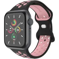 IMoshion Bracelet Sport⁺ en silicone pour Apple Watch | 38/40/41/42 mm - Taille M/L - Black & Pink
