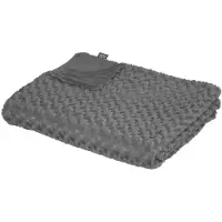 Atmosphera Plaid en Fourrure bouclée Gris Ardoise 180 x 230 cm