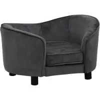 The Living Store Canapé pour chien gris foncé 69x49x40 cm peluche