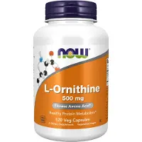 Now L-Ornithine, L-Ornithine 500 mg, 120 gélules