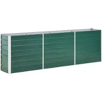 vidaXL Lit surélevé de jardin Acier galvanisé 240x40x77 cm Vert